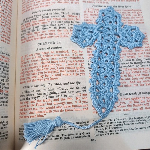 Handmade cross bookmark - handmade,