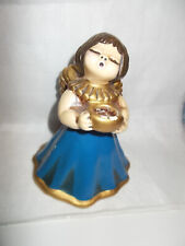 VECCHIA STATUINA POSSIBILE THUN ANGELO PORTACANDELA BLU ALTEZZA CM 15 COLLEZIONE