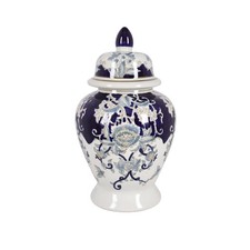 Vaso in ceramica con fiori blu