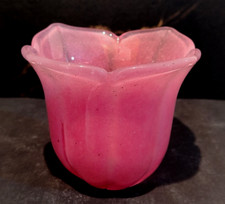 PARALUME FIORE IN VETRO DI MURANO, COLORE ROSA/ORO, H 100 mm, PER LAMPADARI