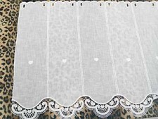 TENDINA A VETRO CON PIZZO CUORE H 60 CM E 90 120 E 150 e 1 CON ASOLE GIA' PRONTE