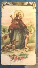  SAN ROCCO ANTICO SANTINO RARO CON ORAZIONE EDIZIONE RUSSO -NAPOLI