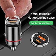 Caricatore Auto USB C Accendisigari USB QC 3.0 2 Porte Caricabatterie Auto Ricar