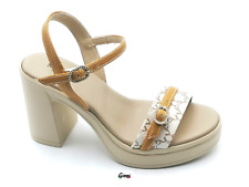 Nero Giardini sandali donna E513663D scarpe tacco alto plateau Beige e Nocciola