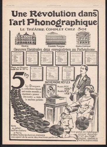 1913 pathephone fonografo - 1913,