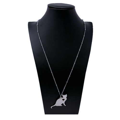 Collana acciaio gatto gattino - acciaio,