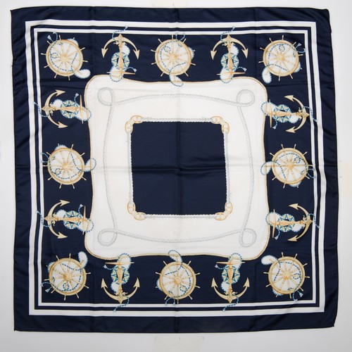 Foulard carré vintage - foulard, blu