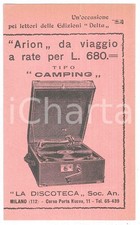1910 ca MILANO LA DISCOTECA Giradischi ARION da viaggio *Pieghevole