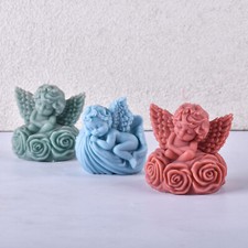Stampo in silicone candela angelo 3D fai da te candela aromatica intonaco resina stampi artigianali