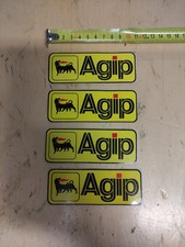 AGIP ADESIVO 4 Adesivi VINTAGE Originale 10.5 Cm X 3.5  
