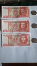 Banconote 3 e Monete 3 CHE Guevara da 3 Pesos  Originali - N° 6 totale MB