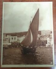   HELIOGRAVURE ORIGINALE LEHNERT & LANDROCK -  NAPOLI "UNA VELA LATINA" - '900