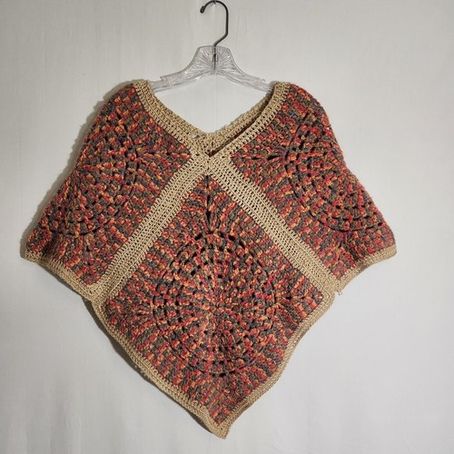 Poncho fatto mano maglia - a, in
