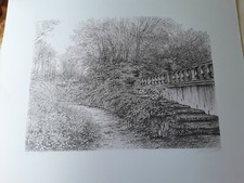 Marisa Benetti, "Scalinata con balaustra", litografia 70 X 90 cm.