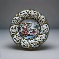 Piatto Capodimonte Collezione Dipinto a mano Porcellana Italy Figure Ninfe