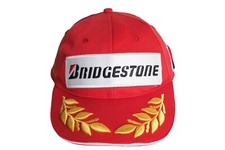 Cappello estivo rosso vintage BRIDGESTONE berretto grande logo anni 90 Formula 1 pneumatici motorsport