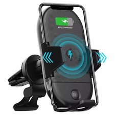 CARICABATTERIE WIRELESS AUTO SUPPORTO PRESA D'ARIA RICARICA RAPIDA CULLA DOCK per TELEFONI