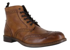 Stivaletti Thomas Crick Askham da uomo in pelle classica marrone chiaro eleganti brogue