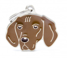 MEDAGLIETTA INCISA SERIE FRIENDS - TARGHETTA CANE VIZSLA O BRACCO UNGHERESE