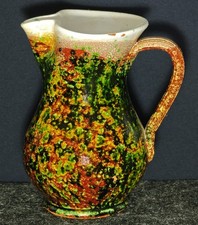 Brocca in ceramica pugliese - caraffa decorativa vintage primi '900