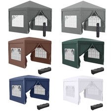 Outsunny Tenda Gazebo da Giardino in Acciaio con Pareti Laterali