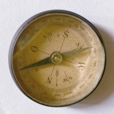 Antica BUSSOLA in OTTONE da MARINA - Tascabile