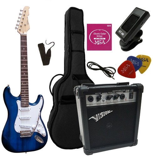 Set chitarra elettrica blu