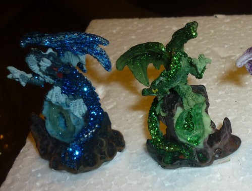 Drago cristalli verde - drago, blu
