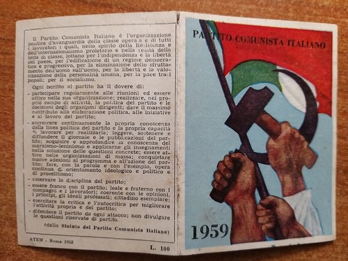 Tessera 1959 partito - tessera,