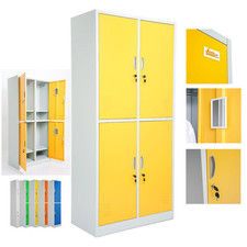 ARMADIETTI SPOGLIATOIO IN METALLO 85X180X42 - 4 ANTE SOVRAPPOSTE GRIGIO BLU ARAN