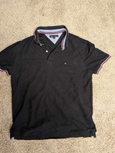 Polo uomo tommy hilfiger nera - uomo,
