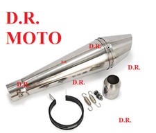 2x Scarico Terminale Moto Custom Cafe Racer universale COPPIA KIT GUZZI HARLEY