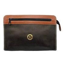 Borsa Valentino Garavani in pelle nera marrone due tasche vintage autentica