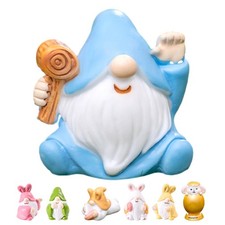  7 pezzi di decorazioni pasquali Decorazioni per gnomi pasquali in resina