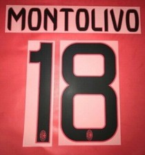 KIT MONTOLIVO 18 NERO X MAGLIA CALCIO MILAN 12-13 NUOVO NEW 