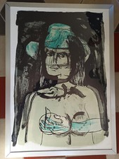 Litografia a colori di Bruno