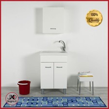 Mobile Lavatoio in Ceramica 60x60 pilozzo per lavanderia bianco