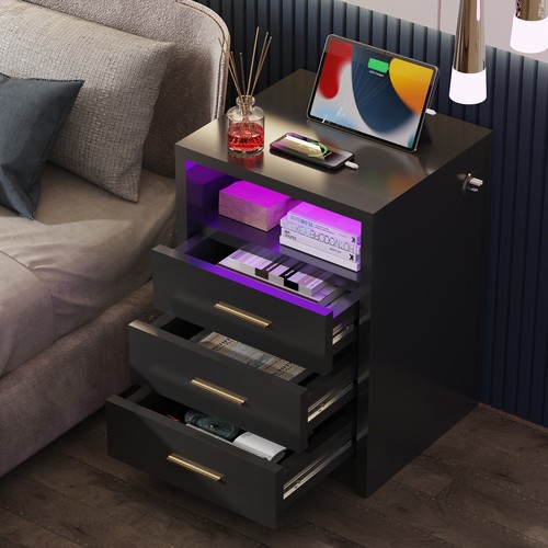 Comodino led lucido - comodino,