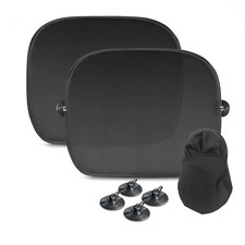 2 Tendine Parasole Per Bambini Con Ventose Per Auto Universali Finestrino 44x36