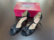 SCARPA DA BALLO FONDO BUFALO COLORE NERO/ARGENTO IN RASO N°38 MADE IN ITALY