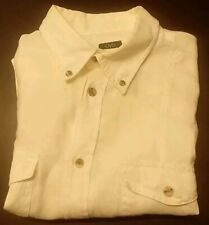 OVS - CAMICIA MANICHE CORTE - M - UOMO - 100% LINO - BIANCO