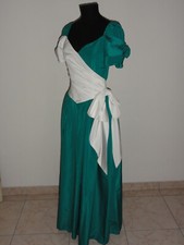 VESTITO PRINCIPESSA SPOSA CENERENTOLA CARNEVALE TEATRO COSPLAY tafta verde 40