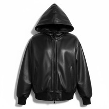 Bomber uomo nero vera pelle