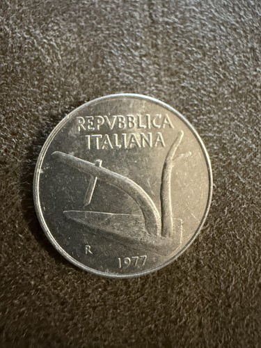 Moneta lire 1977 rara con - 10,