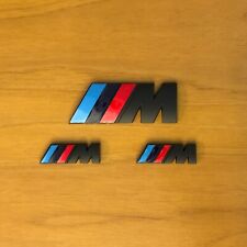 Set 3 stemmi fregio M Motorsport BMW 82x31mm e 45x15mm colore nero opaco
