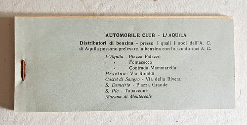 Libretto tagliandi benzina aci - libretto,