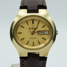 OROLOGIO UOMO ETERNA SONIC CLASSIC ACCIAIO CON CINTURINO PELLE 36MM VINTAGE RARO ET001