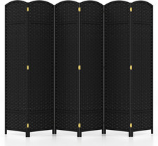 Paravento Pieghevole a 6 Pannelli, Pannelli Divisori Da Interno Con Texture Intr