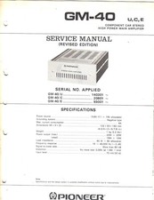 Service Manual Pioneer GM-40