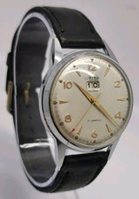 Orologio Uomo Vintage Anni 50 Avia De Luxe Big Date 17 Jewels 34mm Cal Venus 220/221